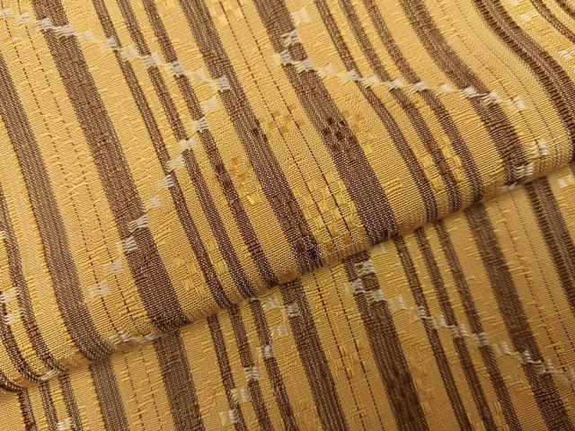 平和屋着物●花織 紬 間道 正絹 逸品 AABL8892ph