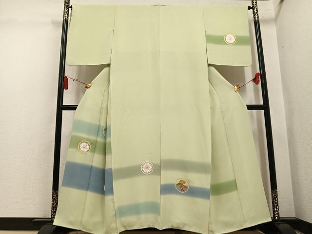 平和屋着物●訪問着 駒刺繍 草花丸文 暈し染め 金彩 正絹 逸品 AABL8896ph