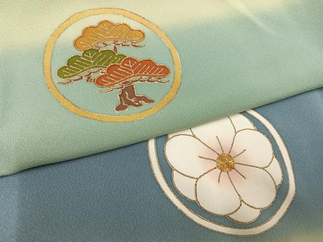 平和屋着物●訪問着 駒刺繍 草花丸文 暈し染め 金彩 正絹 逸品 AABL8896ph
