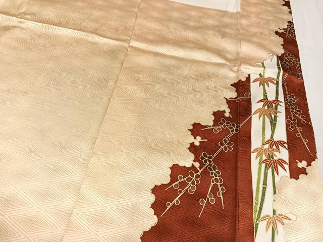 平和屋着物●豪華色留袖 刺繍 草花文 金彩 正絹 逸品 AABL8897ph