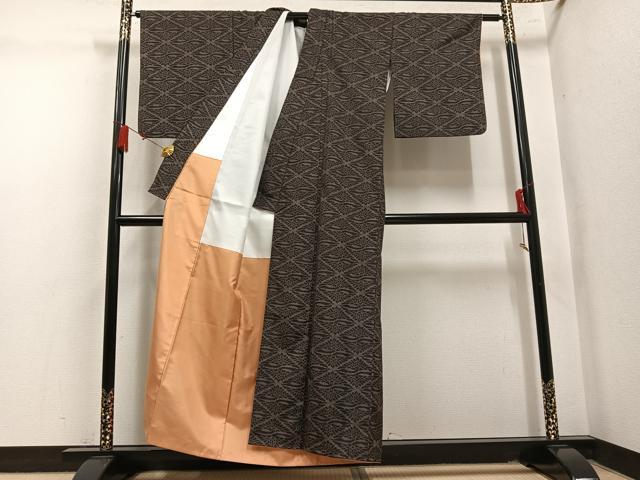 平和屋着物●上質な紬 花尽くし 正絹 逸品 AABL8898ph