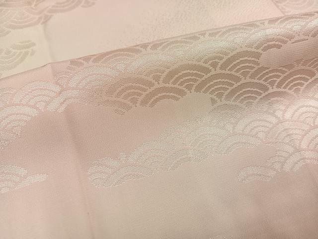 平和屋着物●振袖用長襦袢 袷 青海波地紋 半衿刺繍 正絹 逸品 AABL8906ph