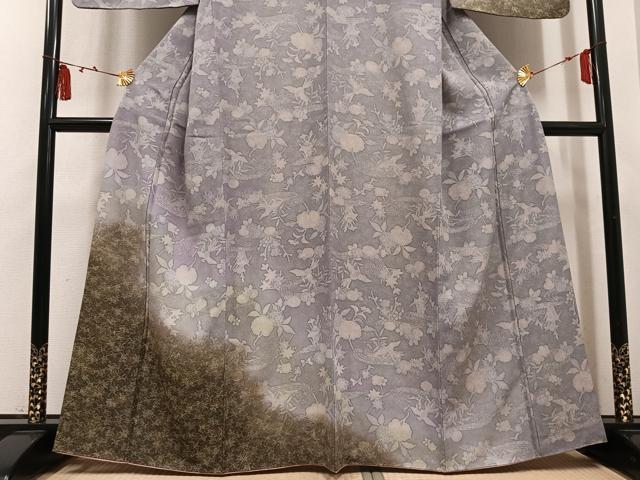 平和屋着物●訪問着 花鳥文 暈し染め 正絹 逸品 AABL8911ph