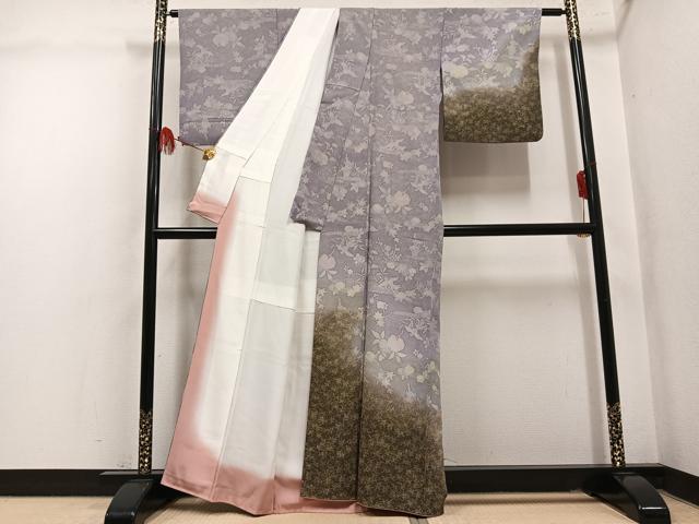 平和屋着物●訪問着 花鳥文 暈し染め 正絹 逸品 AABL8911ph