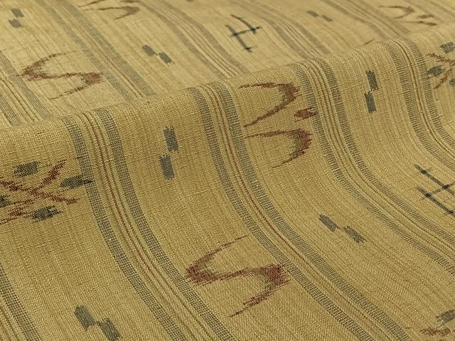 平和屋着物▽上質な紬 単衣 琉球絣文 正絹 逸品 AABL8935jh