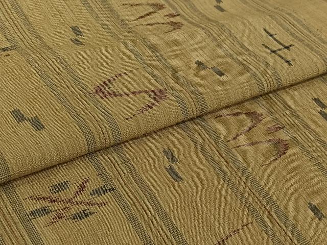 平和屋着物▽上質な紬 単衣 琉球絣文 正絹 逸品 AABL8935jh
