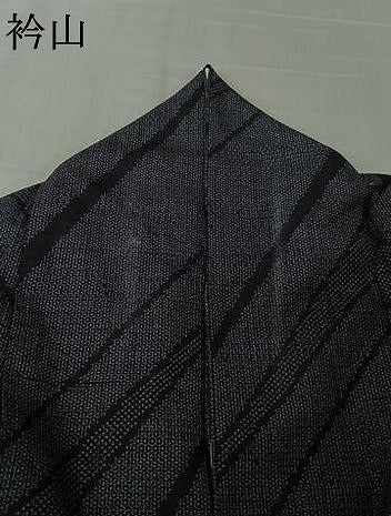 平和屋着物▽結城紬 単衣 100亀甲 斜縞 証紙付き 正絹 逸品 AABL8937jh