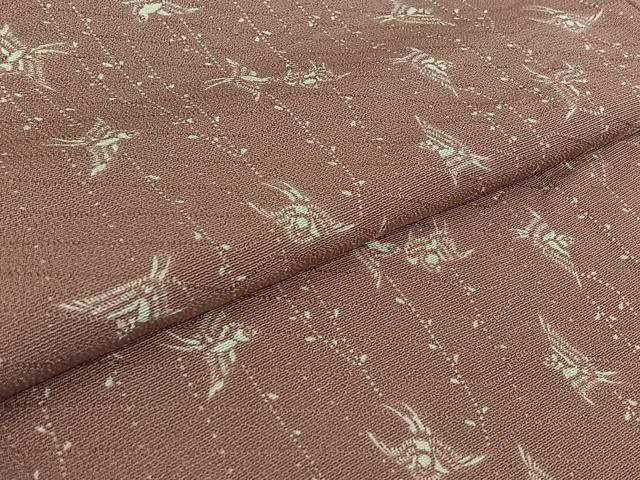 平和屋着物▽お召 単衣 飛鳥文 正絹 逸品 AABL8938jh