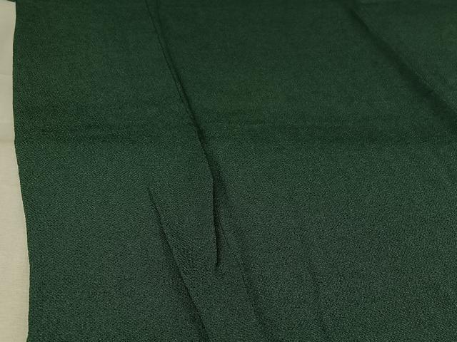 平和屋着物▽上質な色無地 単衣 千歳緑色 鬼しぼ縮緬 正絹 逸品 AABL8946jh