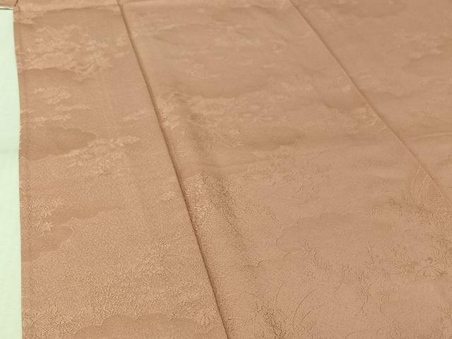 平和屋着物▽上質な色無地 単衣 雲重ね花地紋 虹色 正絹 逸品 AABL8948jh