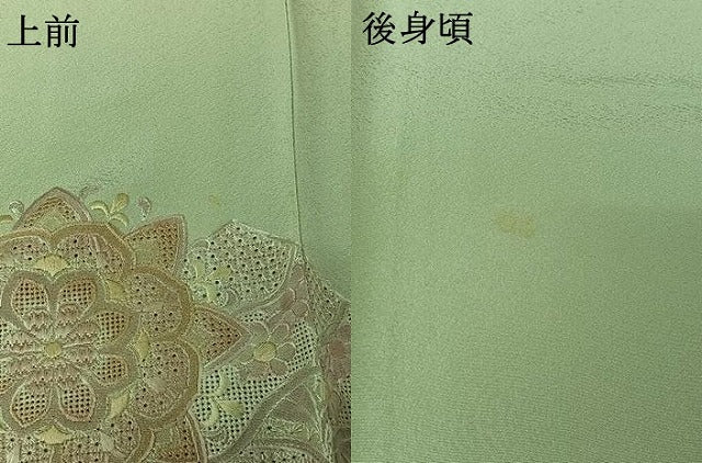 平和屋着物▽中国三大刺繡 スワトウ刺繡 汕頭刺繡 総刺繍 色留袖 単衣 正倉院花文 正絹 逸品 AABL8952jh