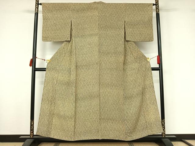 平和屋着物▽上質な小紋 単衣 網目文 正絹 逸品 AABL8958jh