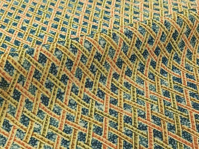 平和屋着物▽上質な小紋 単衣 網目文 正絹 逸品 AABL8958jh