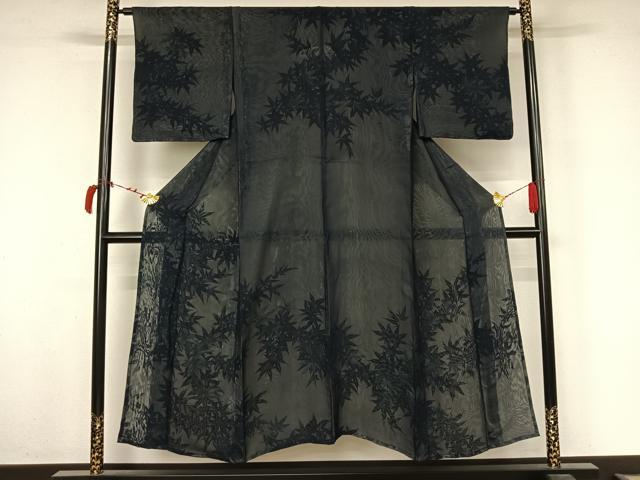 平和屋着物▽訪問着 無双 紗袷 紗×紗 楓文 正絹 逸品 未使用 AABL8975jh