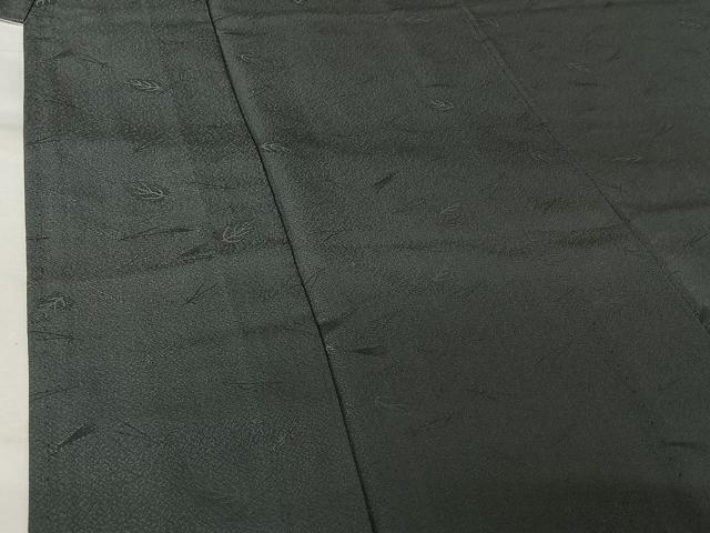 平和屋着物▽上質な色無地 単衣 吹き寄せ地紋 青鈍色 正絹 逸品 AABL8989jh