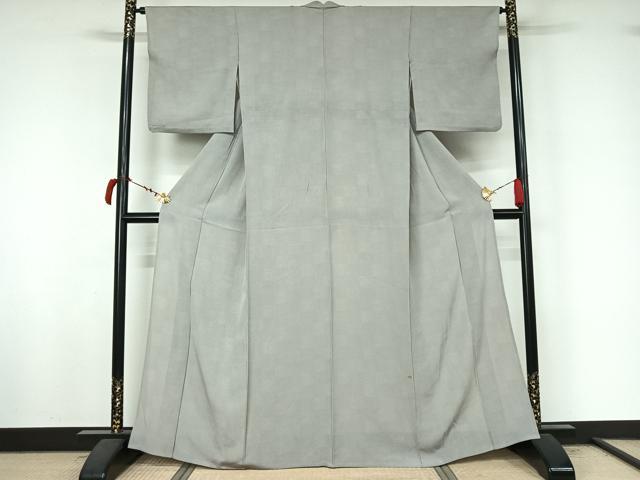 平和屋着物▽江戸小紋 単衣 市松寄せ小紋柄 正絹 逸品 AABL9004jh