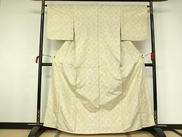 平和屋着物▽本場大島紬 単衣 花菱文 正絹 逸品 AABL9005jh