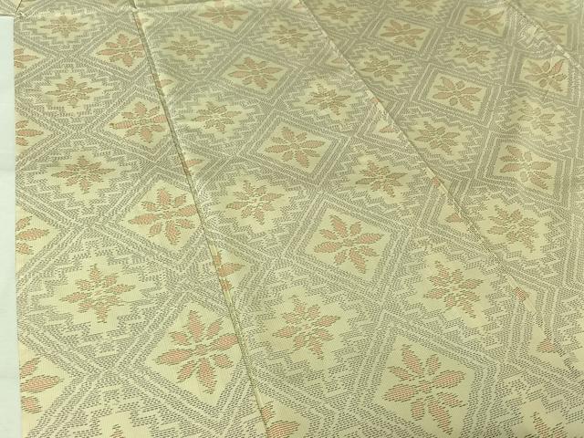平和屋着物▽本場大島紬 単衣 花菱文 正絹 逸品 AABL9005jh