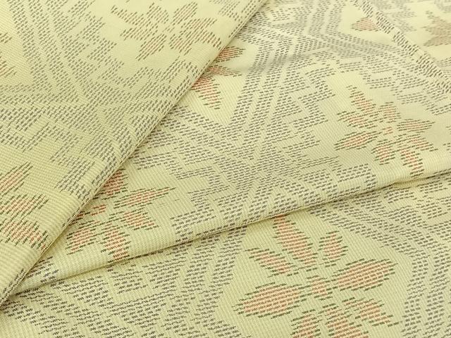 平和屋着物▽本場大島紬 単衣 花菱文 正絹 逸品 AABL9005jh