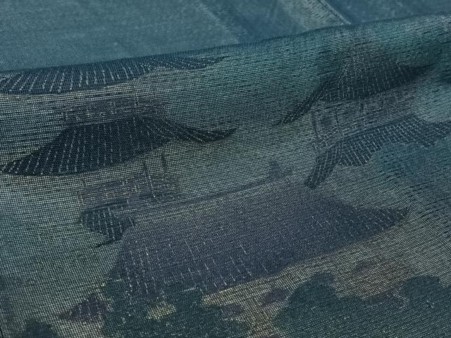 平和屋着物▽訪問着 無双 紗袷 紗×絽 風景文 金彩 さが美扱い 正絹 逸品 AABL9023jh