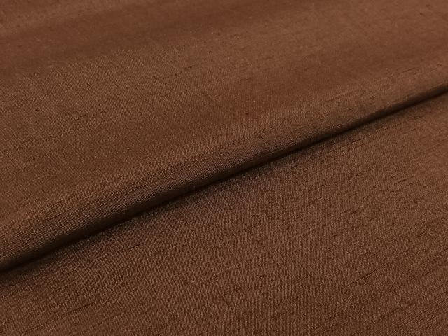 平和屋着物▽本場真綿結城紬 単衣 赤褐色 証紙付き 正絹 逸品 未使用 AABL9037jh