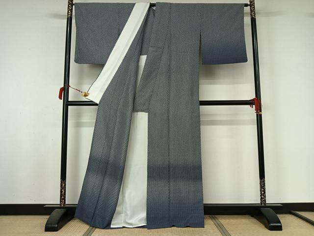 平和屋着物▽お召 訪問着 単衣 霞文 正絹 逸品 AABL9044jh