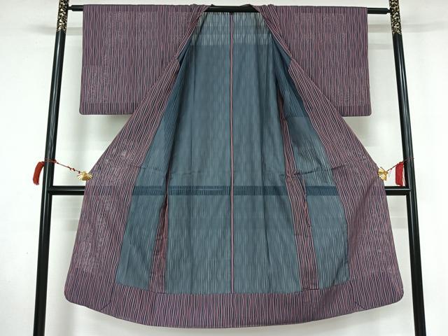 平和屋着物▽道行コート スリーシーズン 春夏秋 塵除け 変わり縞 ロング丈 正絹 逸品 AABL9060jh