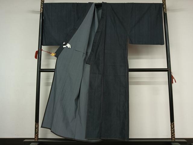 平和屋着物▽男性 デニム着物 単衣 霞文 AABL9072jh