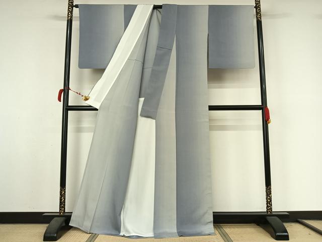 平和屋着物▽お召 単衣 霞文 正絹 逸品 AABL9079jh