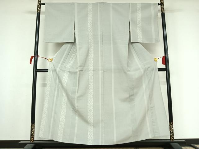 平和屋着物▽訪問着 本塩沢 単衣 110亀甲 花間道 正絹 逸品 AABL9081jh