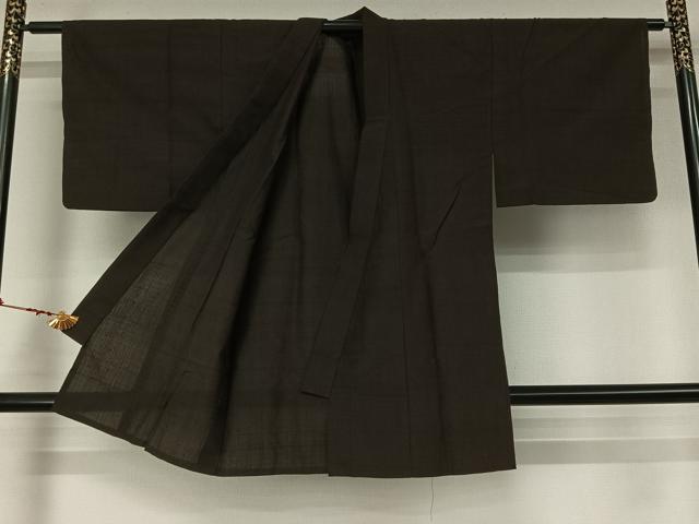 平和屋着物▽男性 半着 袴下着物 単衣 霞文 正絹 逸品 AABL9082jh