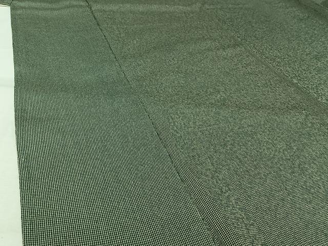 平和屋着物▽お召 単衣 格子 正絹 逸品 AABL9087jh