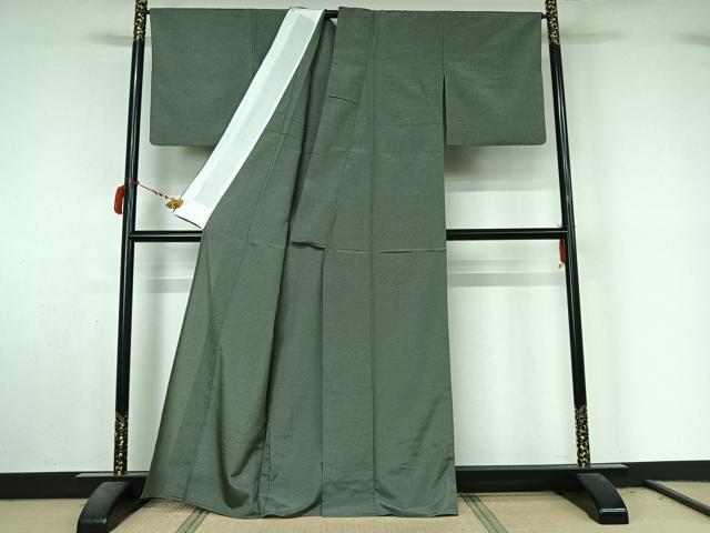 平和屋着物▽本塩沢 やまだ織 単衣 霞文 正絹 逸品 AABL9088jh