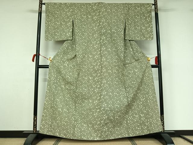 平和屋着物▽小紋 単衣 唐草文 未使用 AABL9089jh