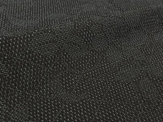 平和屋着物▽本塩沢 単衣 110亀甲 草花文 正絹 逸品 AABL9112jh