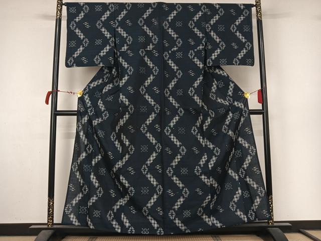 平和屋着物▽小紋 単衣 琉球絣文様 AABL9119jh