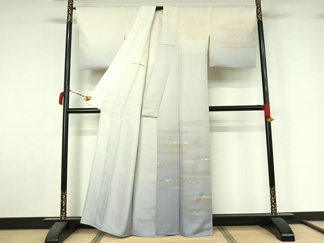 平和屋着物▽人間国宝 福田喜三郎 訪問着 単衣 作家物 霞文 暈し染め 正絹 逸品 AABL9129jh