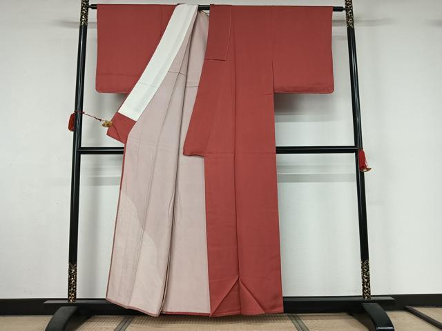 平和屋着物▽豪華色留袖 単衣 鹿の子文様 長春色 正絹 逸品 未使用 AABL9134jh