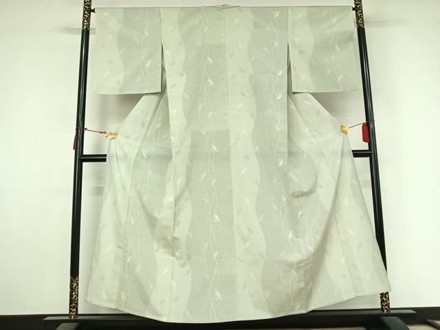 平和屋着物▽本塩沢 単衣 蔦草文 正絹 逸品 未使用 AABL9139jh
