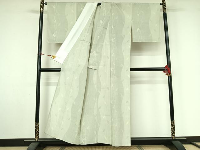 平和屋着物▽本塩沢 単衣 蔦草文 正絹 逸品 未使用 AABL9139jh