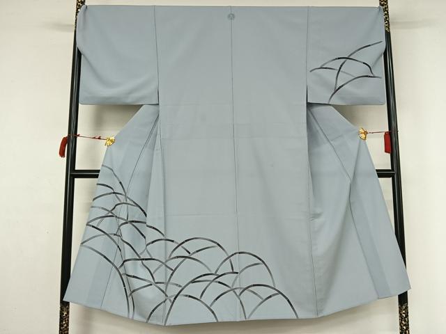 平和屋着物▽男性 洗える最高級着物 <英>はなぶさ謹製 訪問着 単衣 手描き 籬文 鬼しぼ縮緬 洗える着物 AABL9143jh