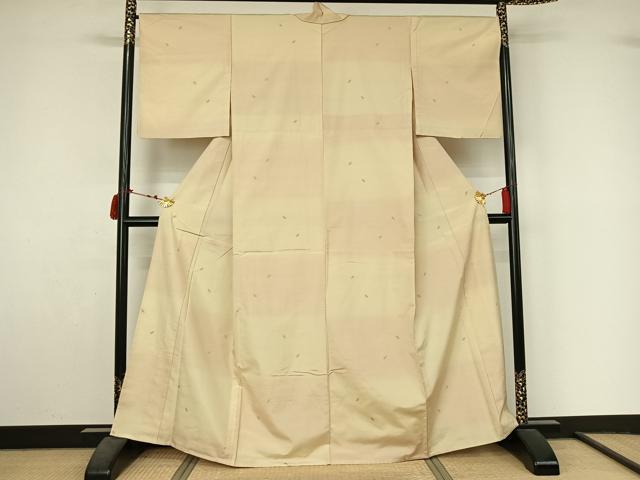 平和屋着物▽上質な紬 単衣 舞花文 正絹 逸品 AABL9147jh