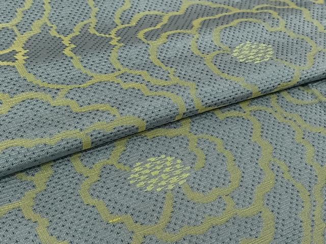 平和屋着物▽お召 単衣 花尽くし文 正絹 逸品 AABL9176jh