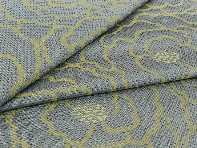 平和屋着物▽お召 単衣 花尽くし文 正絹 逸品 AABL9176jh