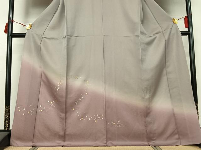 平和屋着物▽訪問着 単衣 総刺繍 霞文 暈し染め 金通し地 正絹 逸品 AABL9180jh