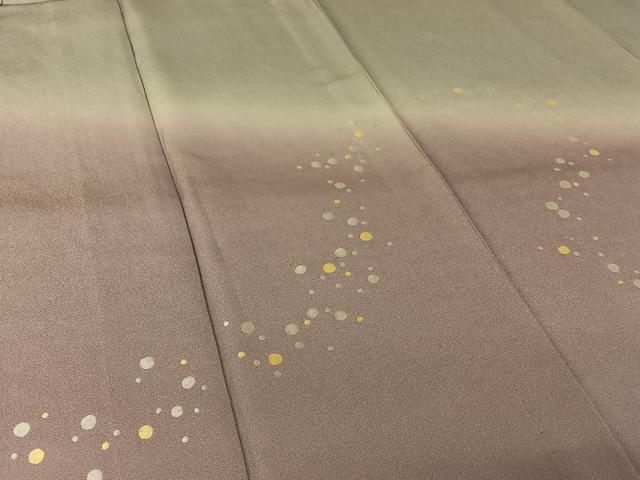 平和屋着物▽訪問着 単衣 総刺繍 霞文 暈し染め 金通し地 正絹 逸品 AABL9180jh