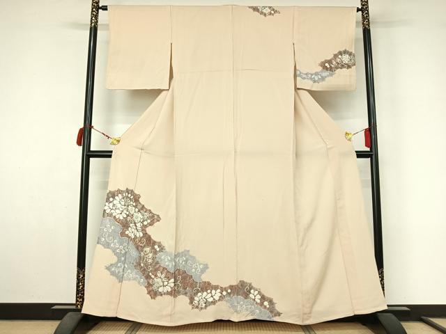 平和屋着物▽訪問着 単衣 絞り 辻が花 正絹 逸品 AABL9189jh