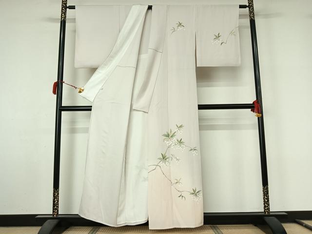 平和屋着物▽訪問着 単衣 枝花文 伊勢丹扱い 正絹 逸品 AABL9198jh