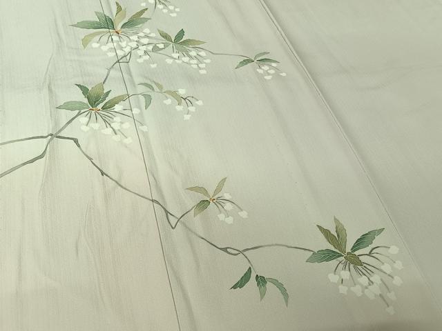 平和屋着物▽訪問着 単衣 枝花文 伊勢丹扱い 正絹 逸品 AABL9198jh