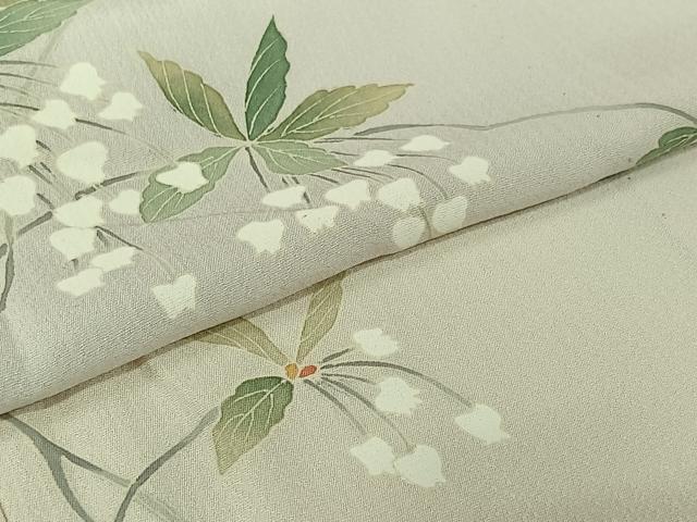 平和屋着物▽訪問着 単衣 枝花文 伊勢丹扱い 正絹 逸品 AABL9198jh